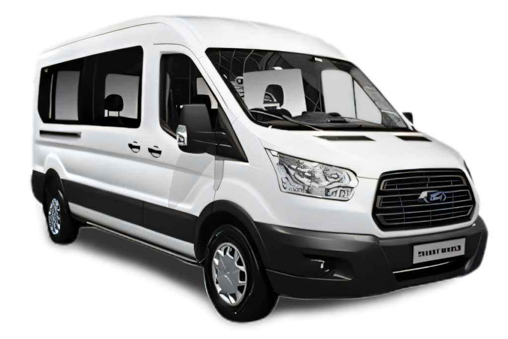 Ford Transit 9 places PMR avec ascenseur pour fauteuil roulant - Location chez AB Loc