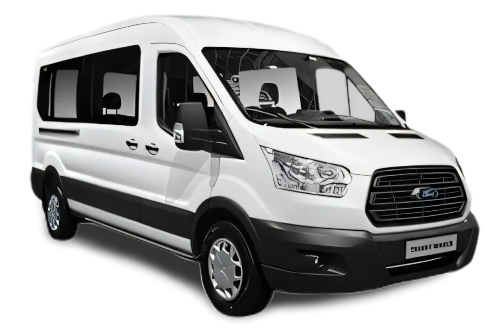 Ford Transit 9 places PMR avec ascenseur pour fauteuil roulant - Location chez AB Loc